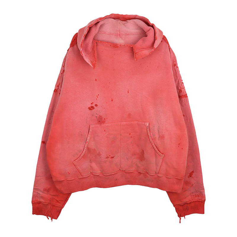 design hoodie custom at hongfeng for a unique, vintage-inspired tattered street look.